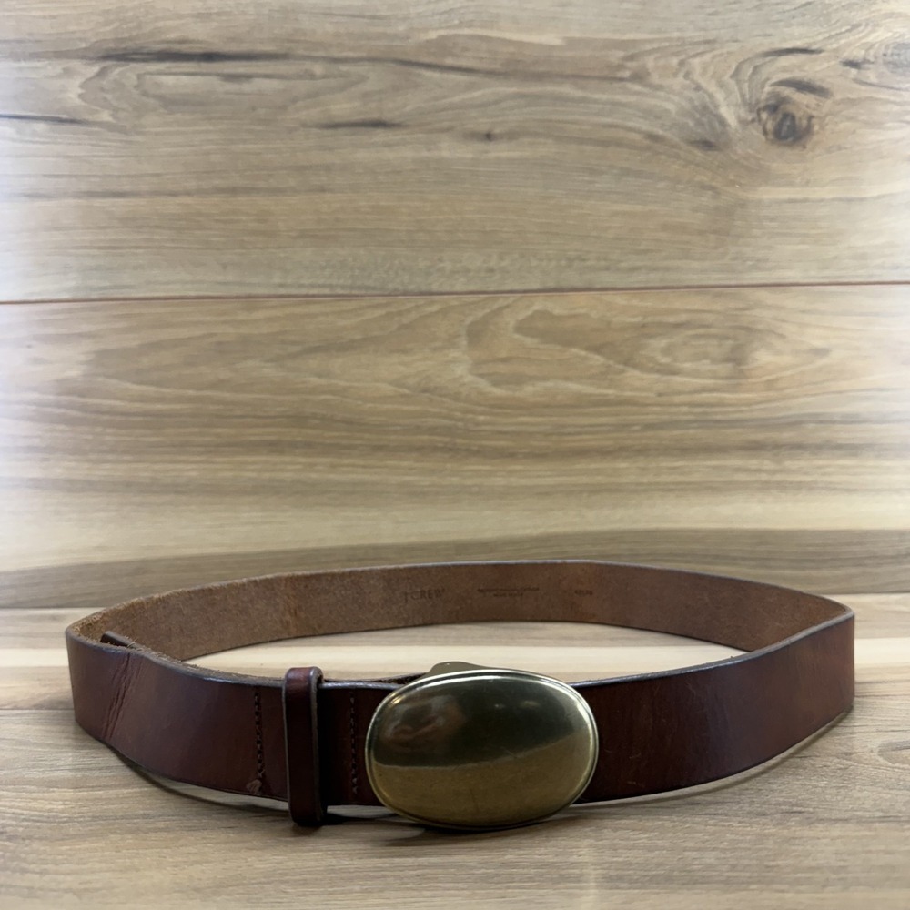J.Crew Genuine Italian Leather Brown Belt Womens L Large 36 38 USA Made Casual
